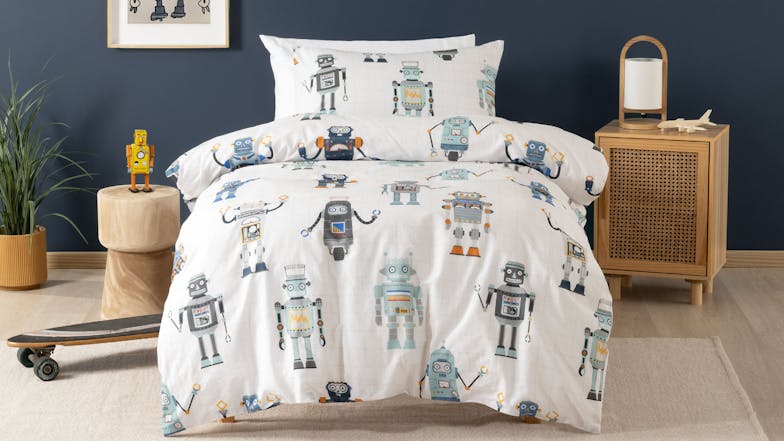 Retro Robot Duvet Cover Set by Squiggles